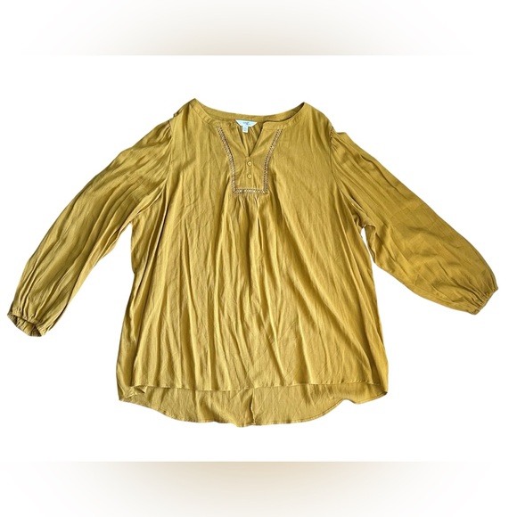 Terra & Sky Tops - Tierra & Sky Women’s Tunic Top 2XL Mustard Minimalist